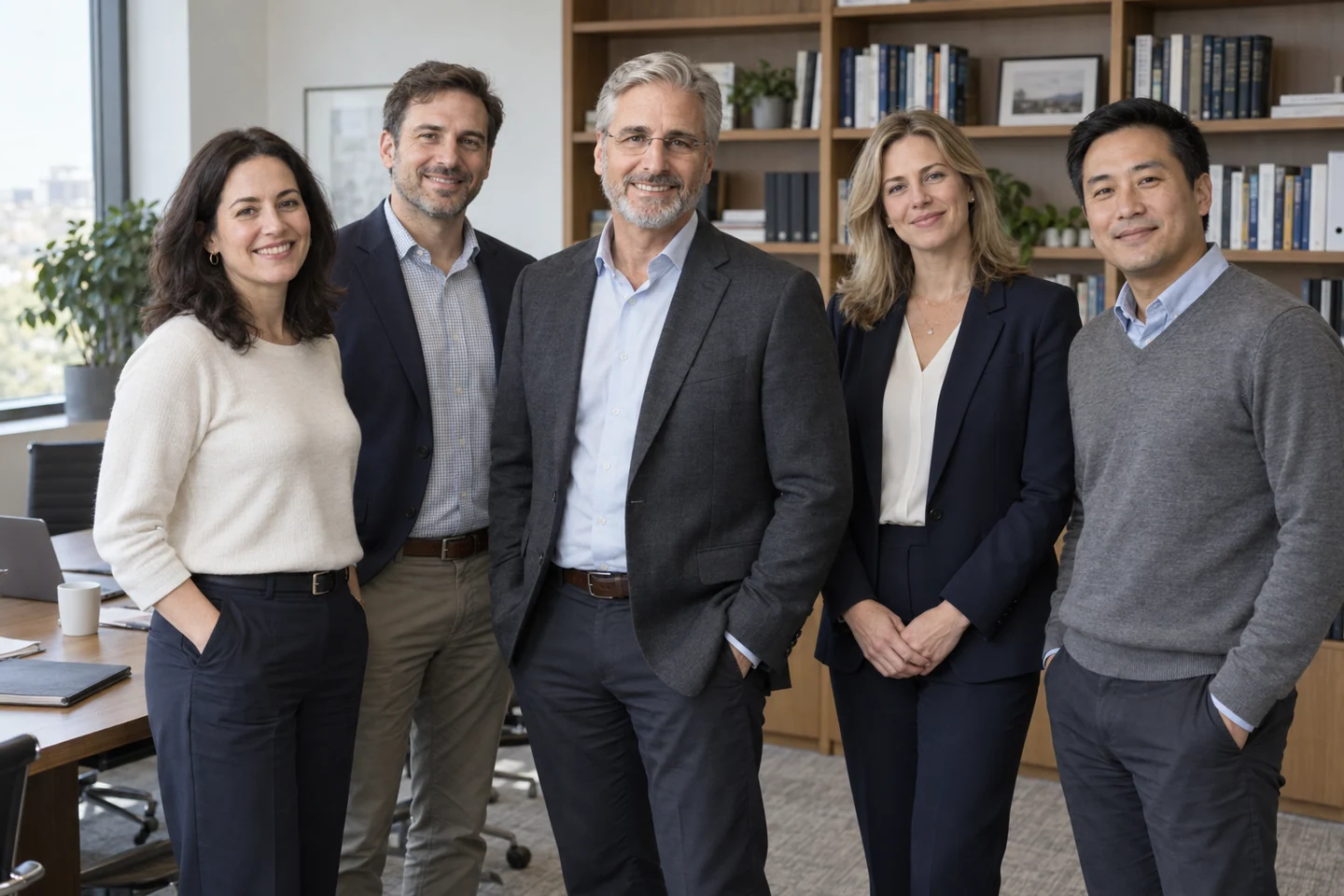 Group portrait in an office setting