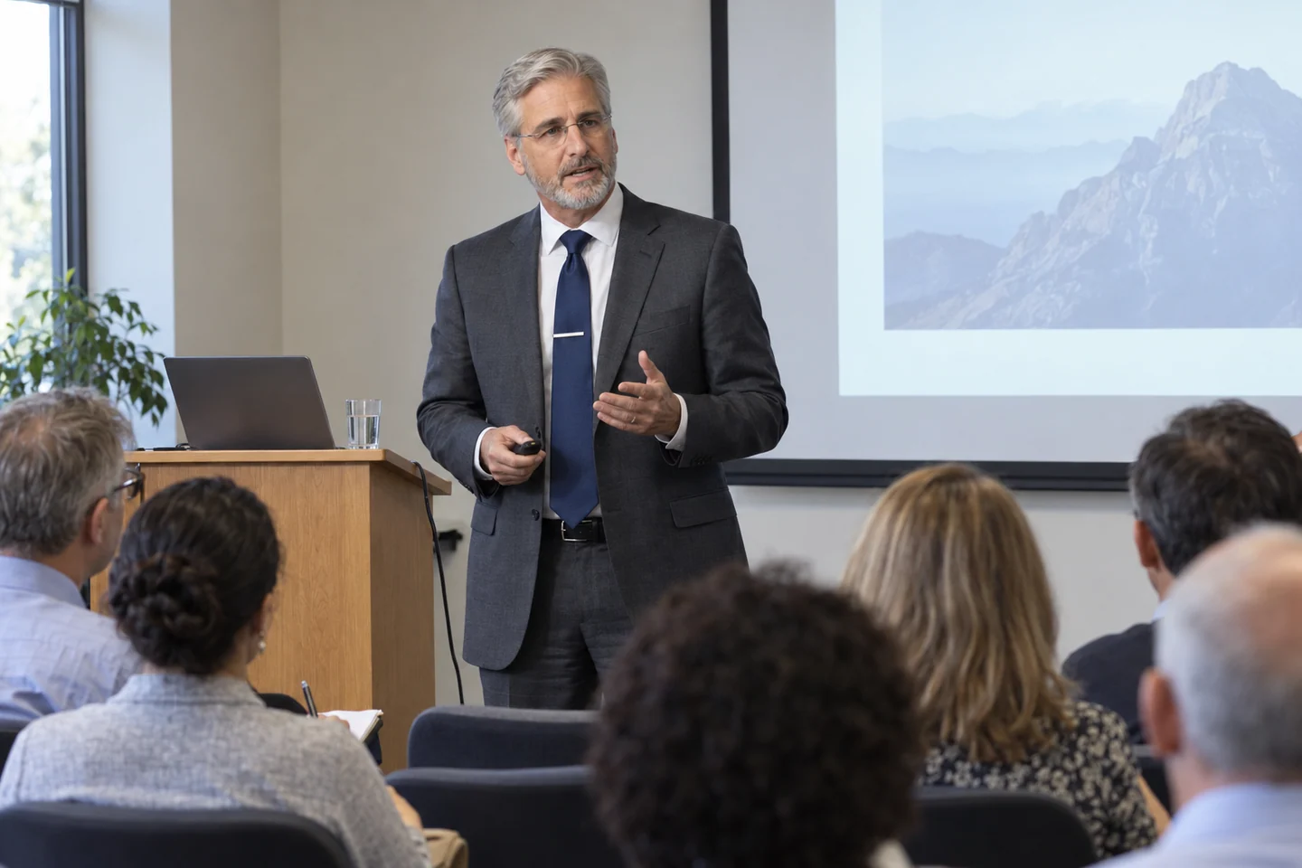 Presentation scene in a meeting room